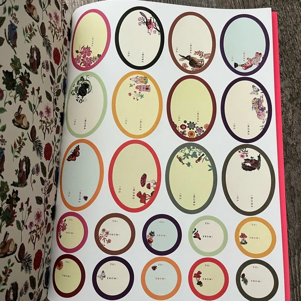 Nathalie Lété wrapping paper sheets book and matching sticker sheet. IN STOCK!